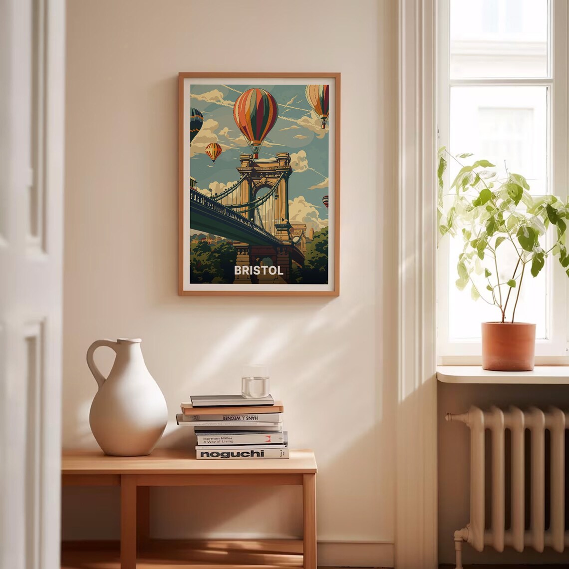 Bristol Poster Clifton Suspension Bridge Hot Air Balloon Art - Image 4