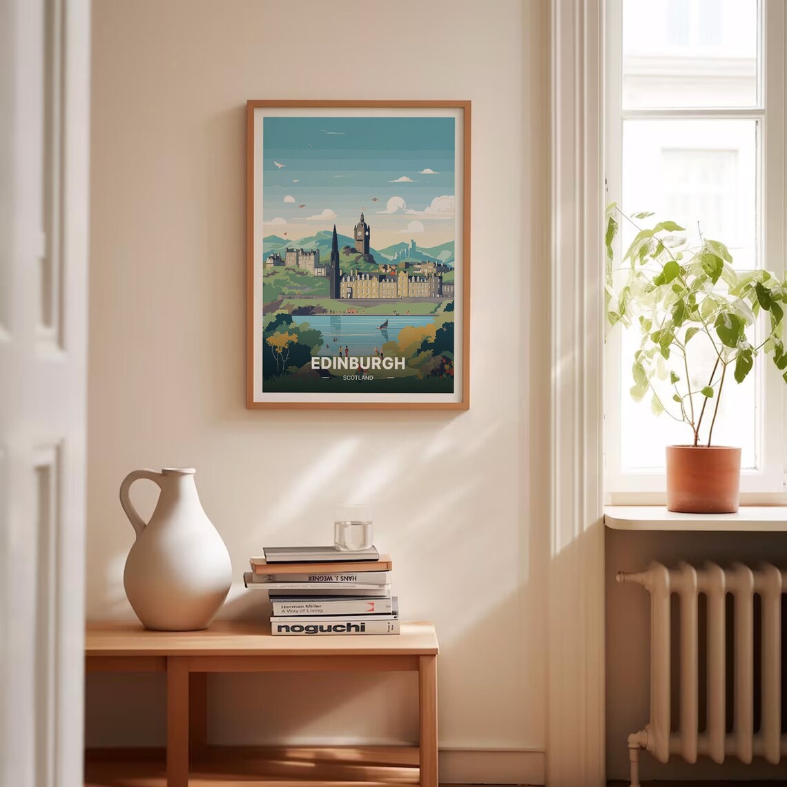 Edinburgh Scotland Old Town Castle Lake Retro Vintage Travel Poster - Image 4