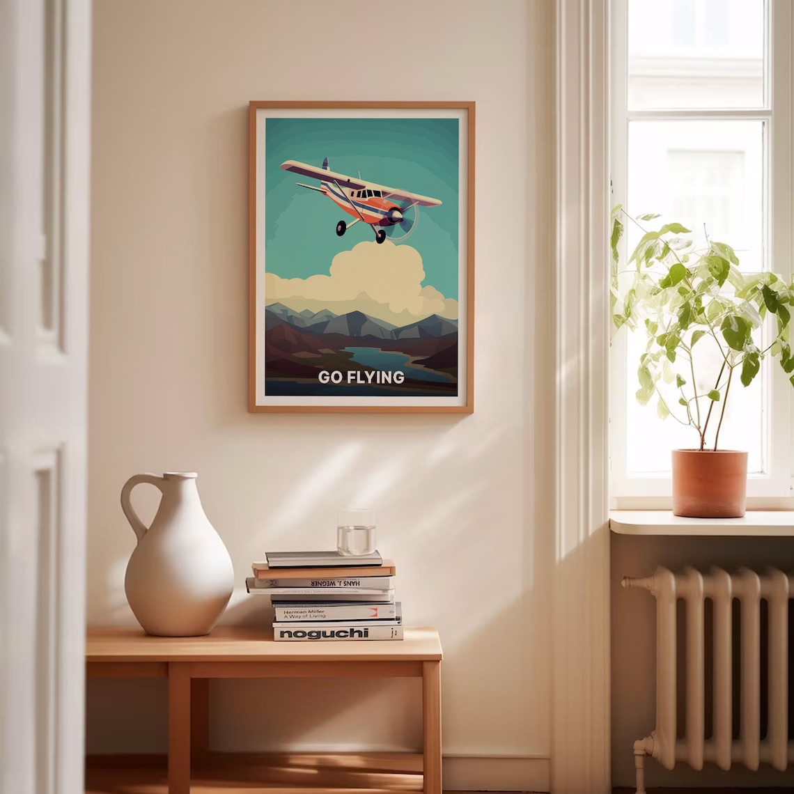 Cessna Skyhawk Vintage Airplane Travel Poster - Image 4