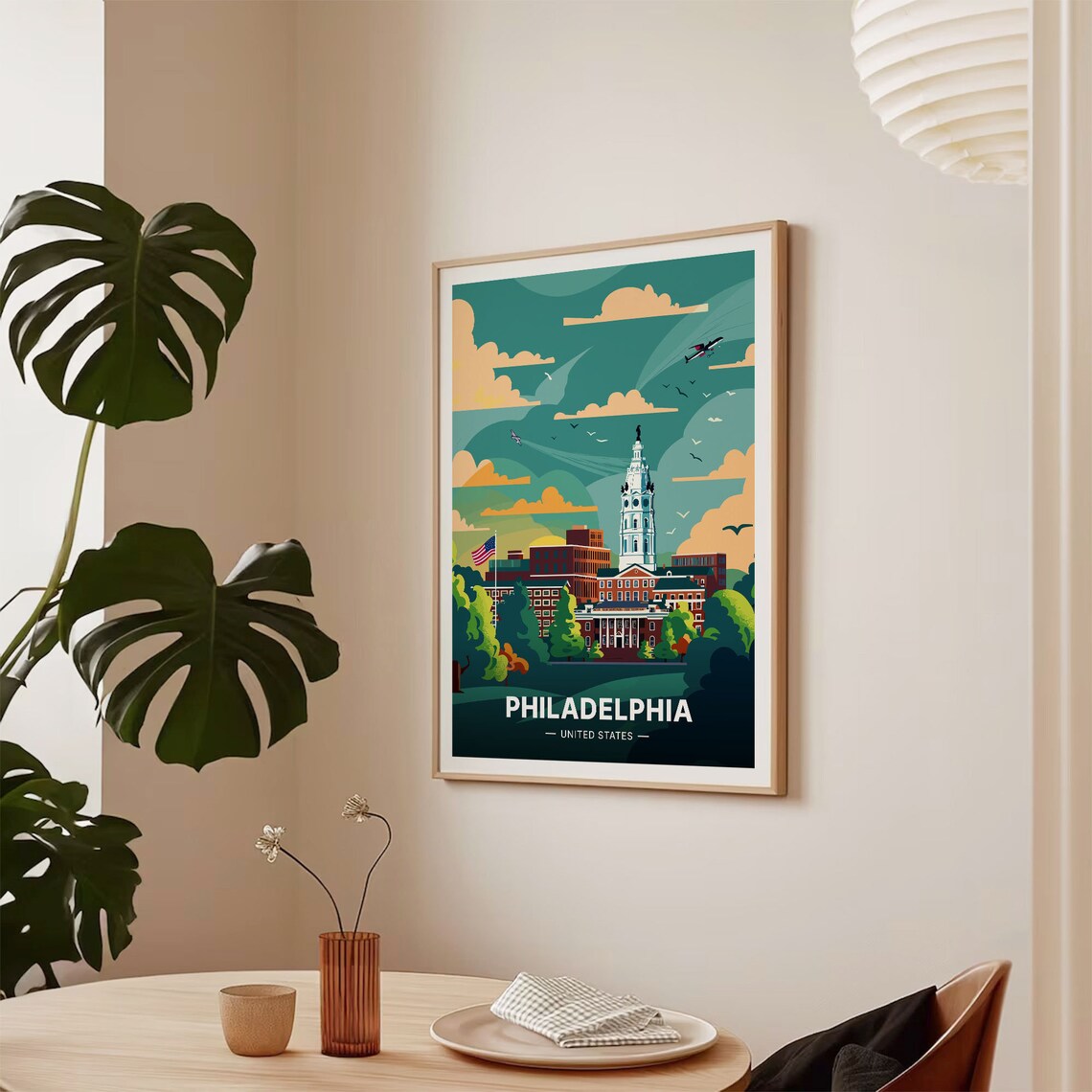 Philadelphia Travel Poster, USA Cityscape Art Print - Image 2