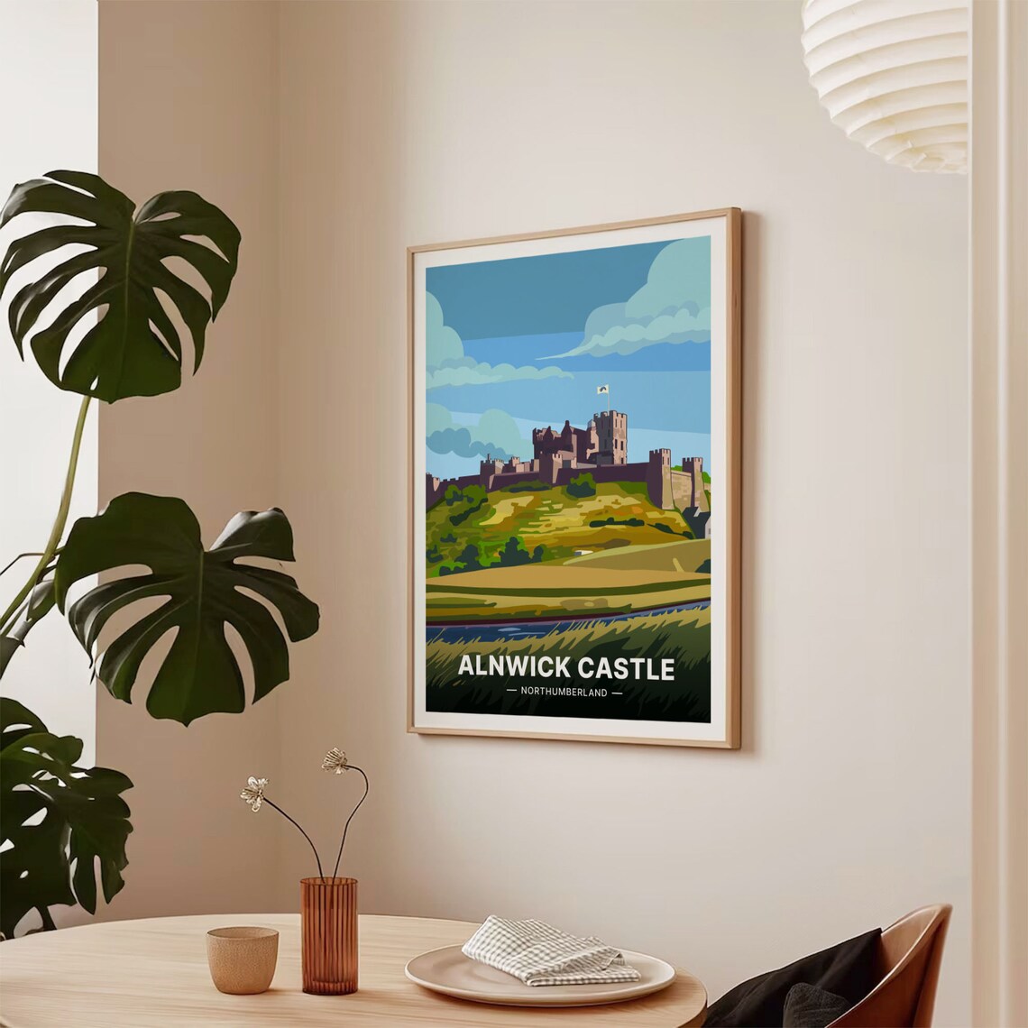 Alnwick Castle Northumberland England Landmark Travel Poster - Image 2