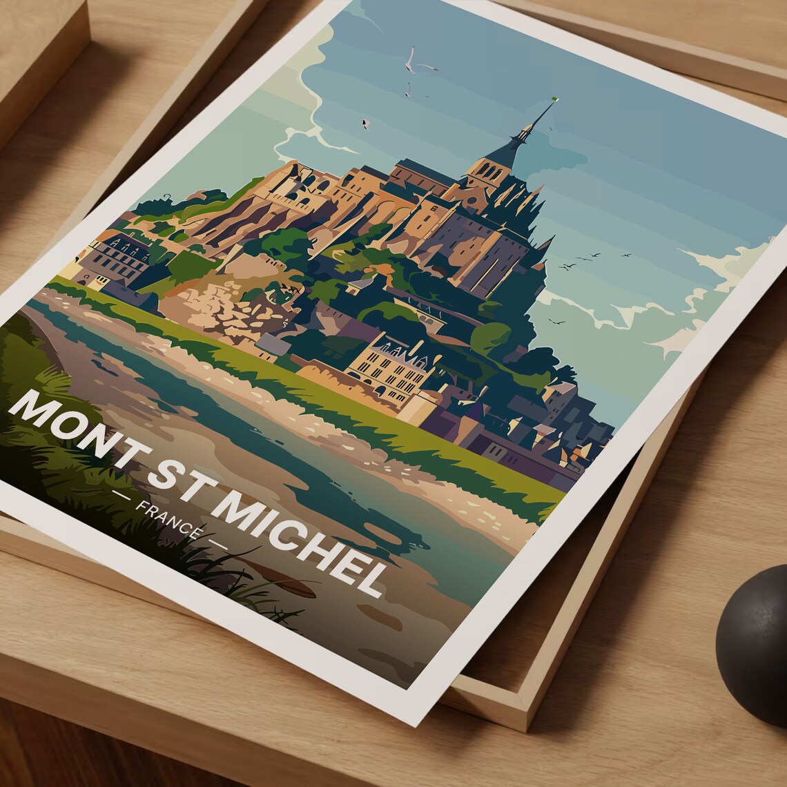 Mont Saint Michel French Travel Poster, Scenic France - Image 3