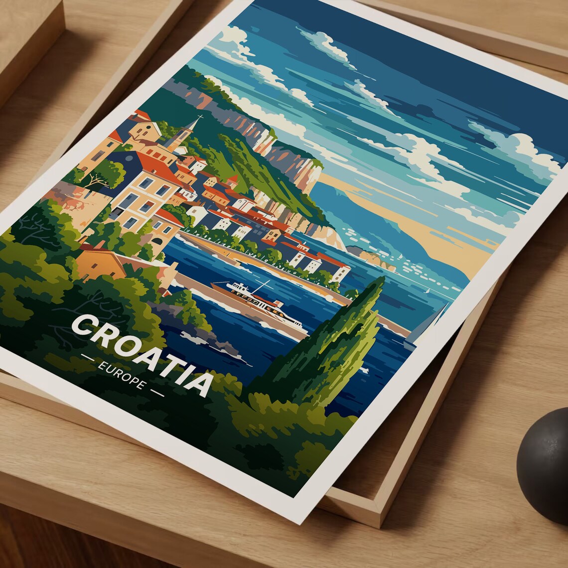 Croatia Travel Poster, Scenic Europe Wall Art - Image 3