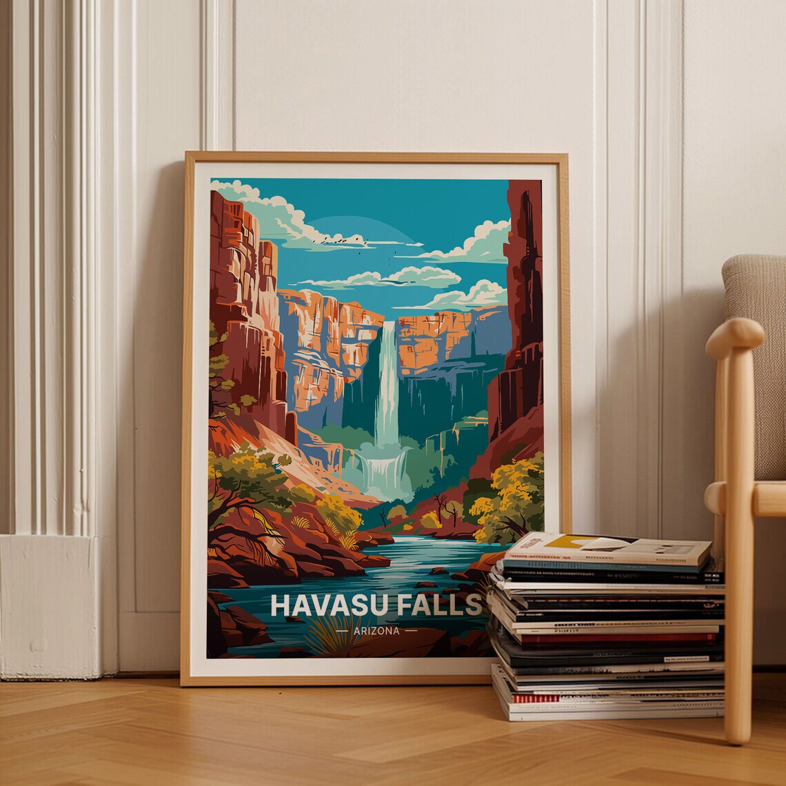 Havasu Falls Arizona Travel Poster, Nature-Inspired