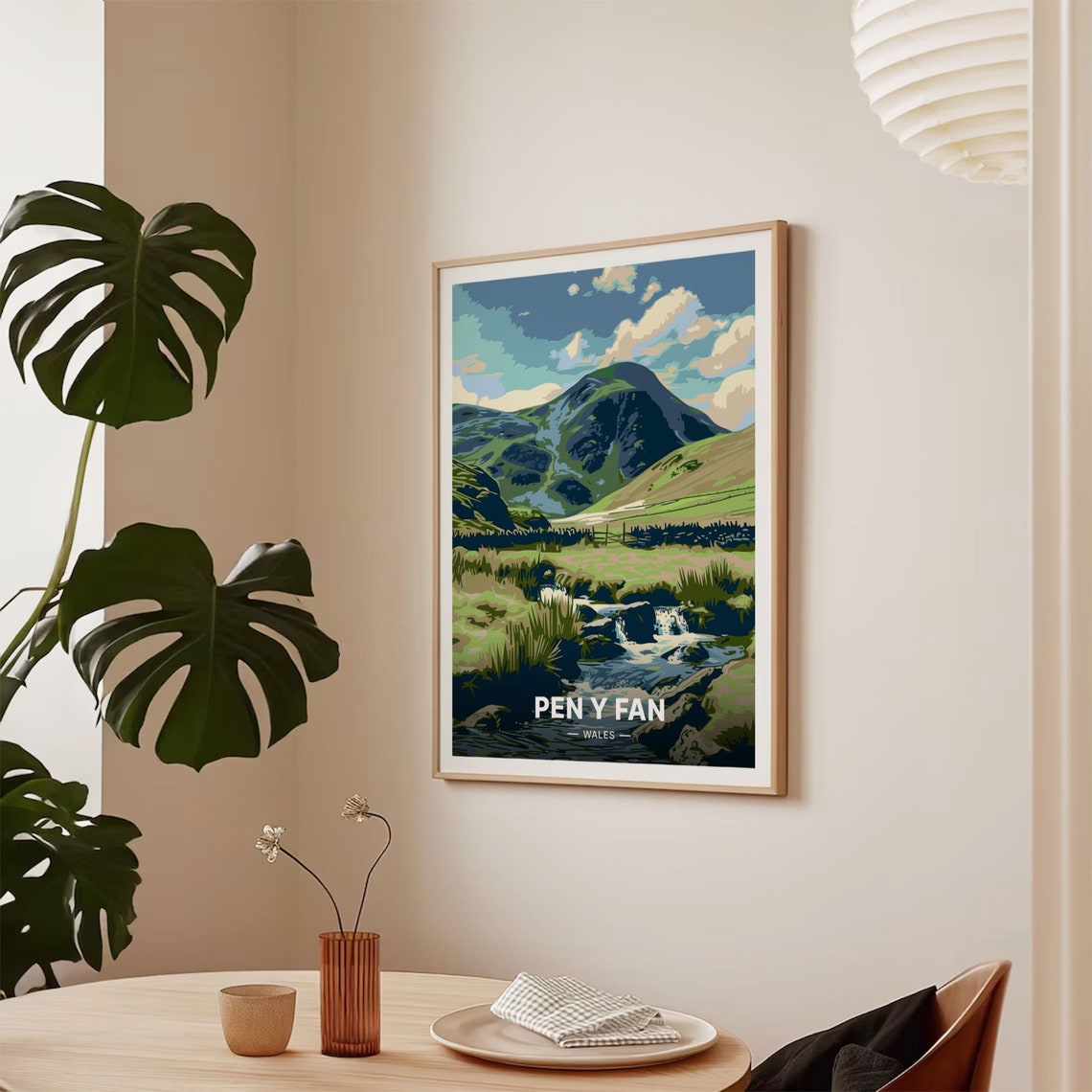 Pen Y Fan Wales Brecon Beacons Mountain Stream Valley Art Poster - Image 2