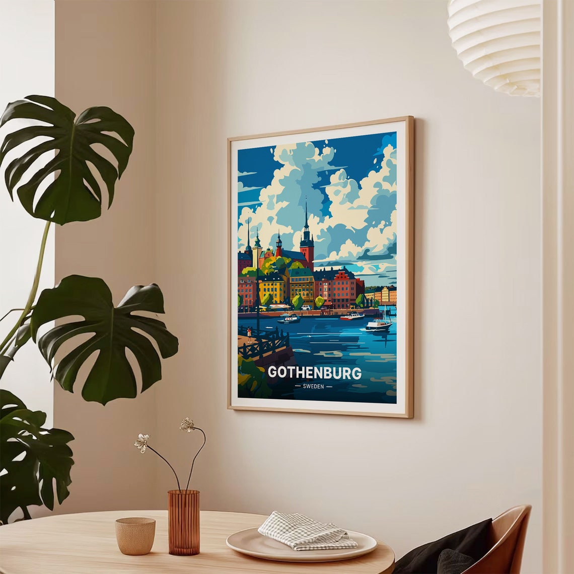 Gothenburg Sweden Waterfront Old Cityscape Nordic Travel Poster - Image 2