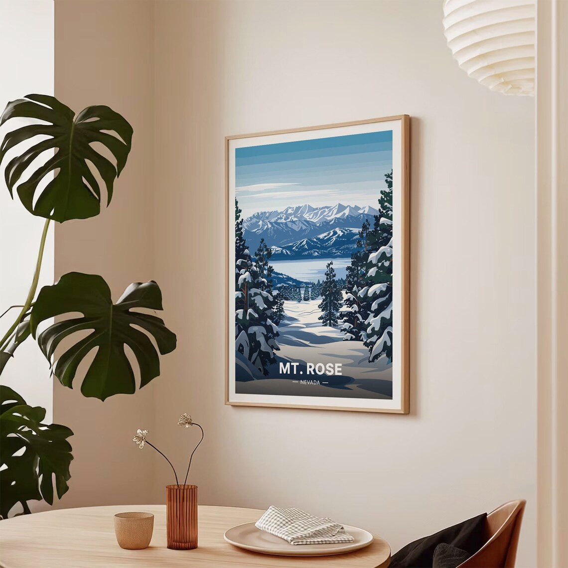 Mount Rose Ski Tahoe Retro Travel Poster, Mountain Decor - Image 2