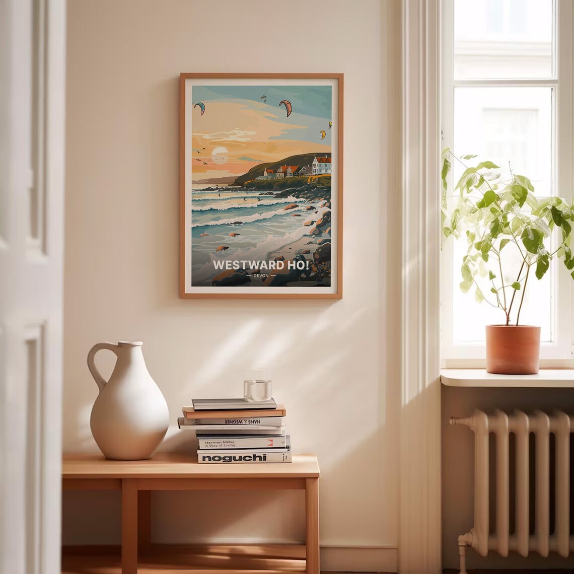 Westward Ho Coastal Travel Poster, North Devon Landscape - Image 4