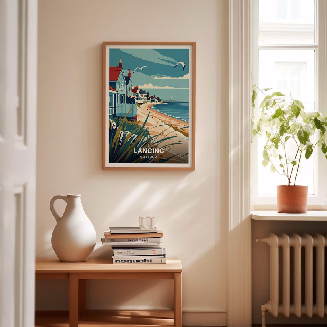 West Sussex Lancing Beach Retro Travel Poster - Image 4