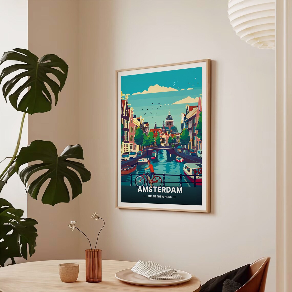 Amsterdam Travel Poster, Netherlands Tulip Scenery - Image 2
