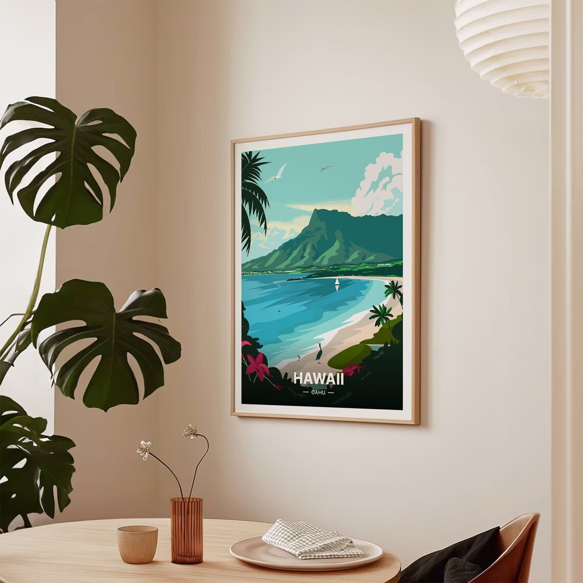 Hawaii Travel Poster, Oahu and Honolulu Travel Poster - Image 2