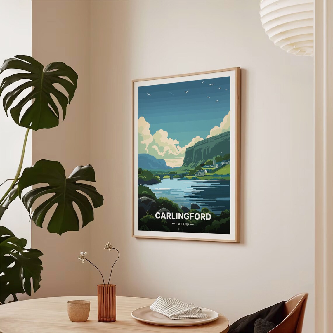 Carlingford Ireland Peaceful Lough Mountains Village Travel Poster - Image 2