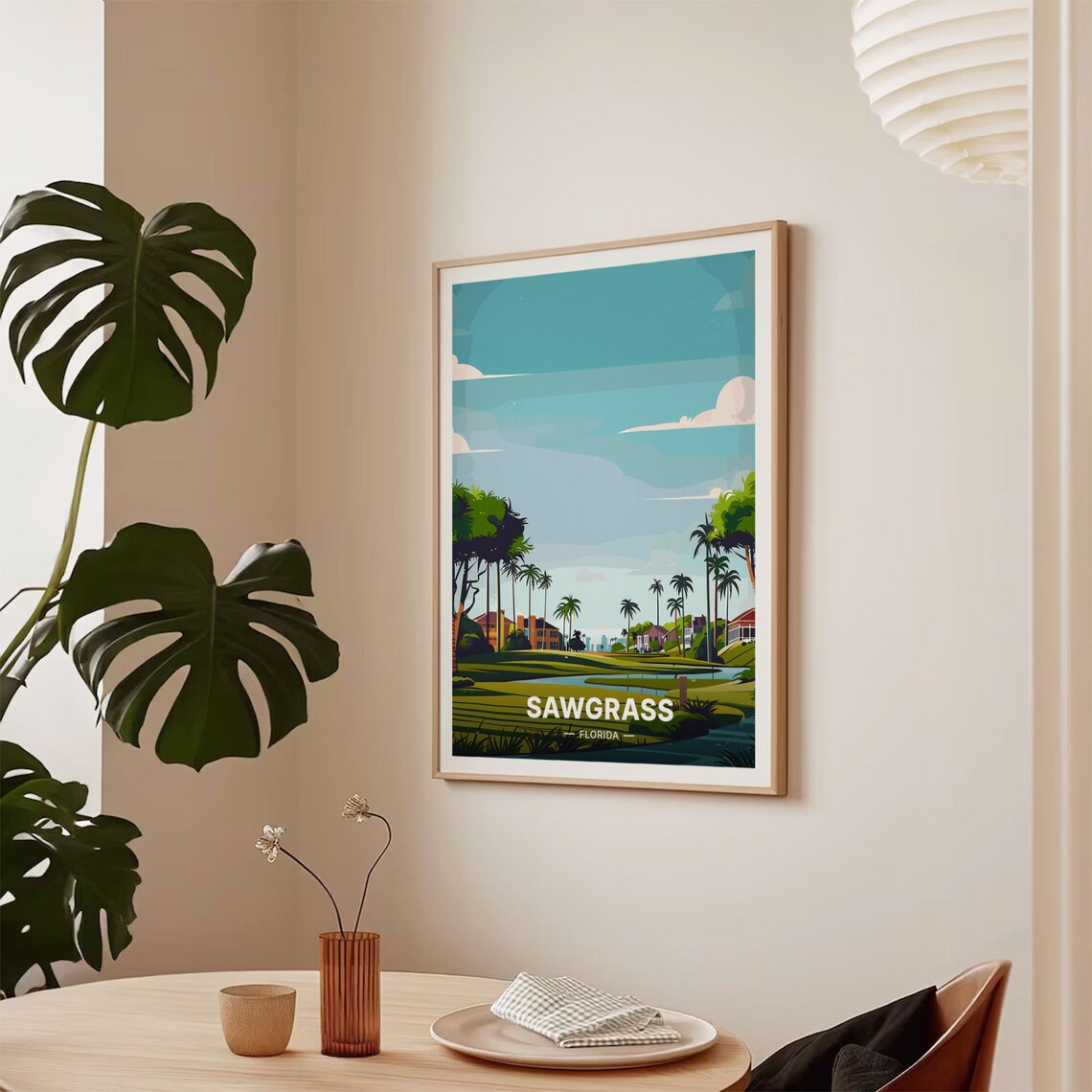 Sawgrass Florida Golf Resort Palm Course Greens Travel Poster - Image 2