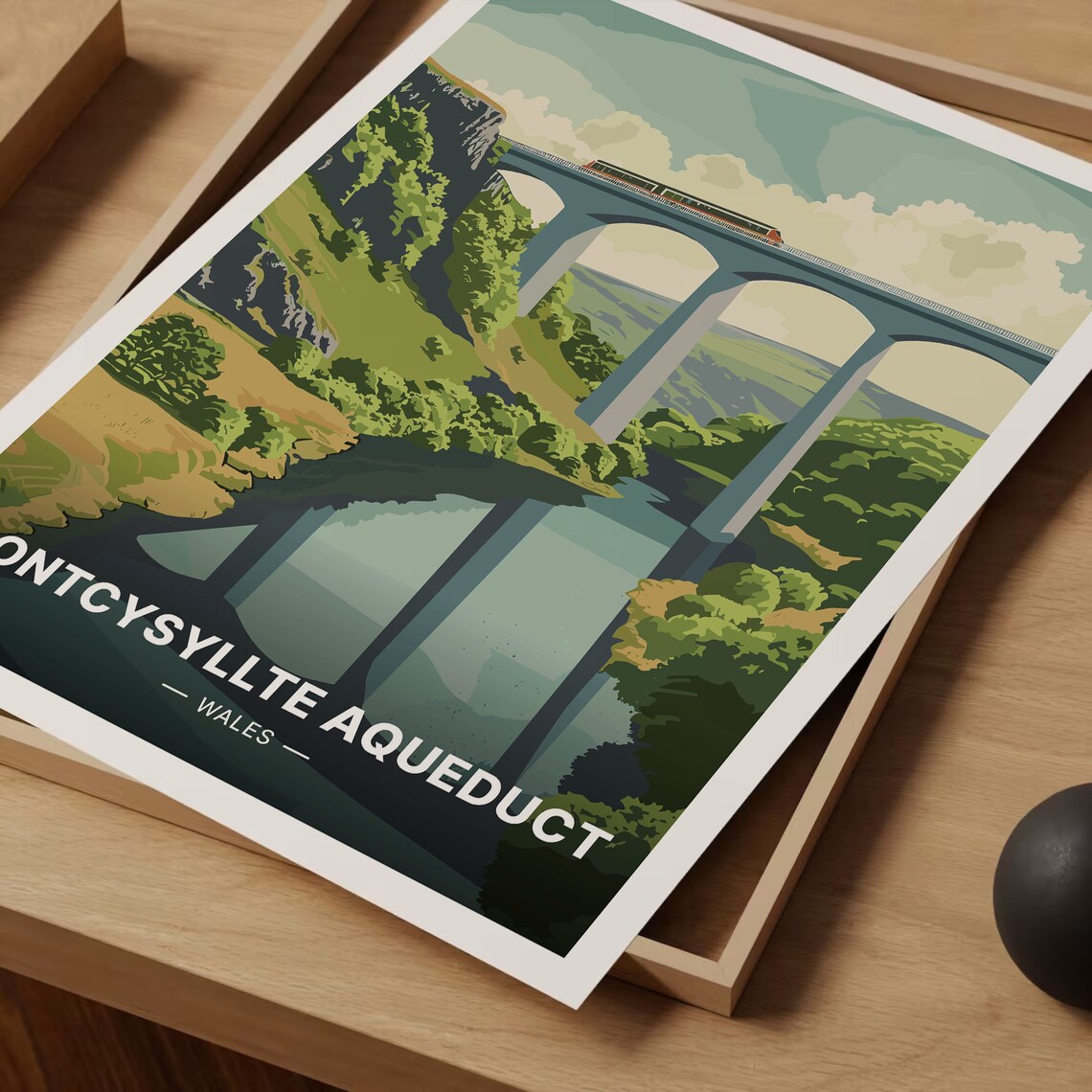 Pontcysyllte Aqueduct Wales Travel Poster, Landscape Print - Image 3