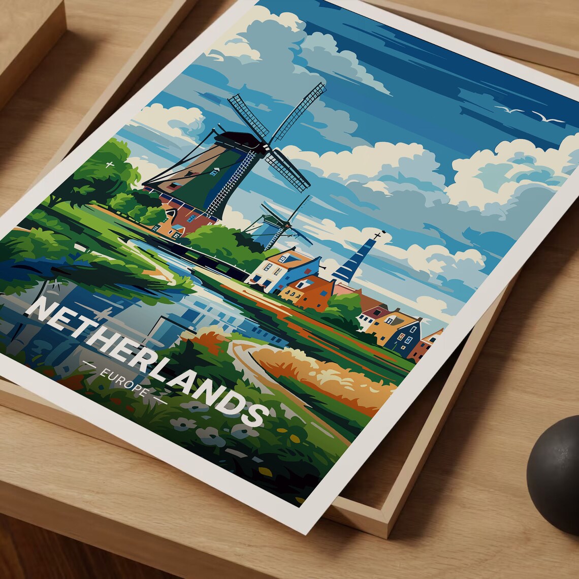 Amsterdam Travel Poster, European Cityscape Art Print - Image 3
