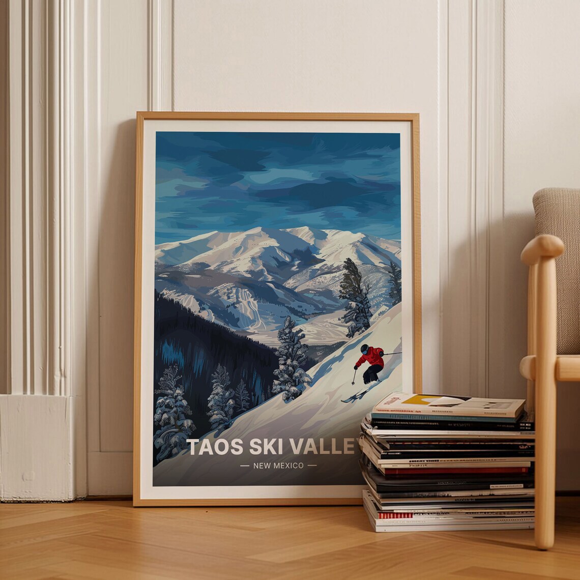Taos Ski Valley Retro Travel Poster, New Mexico