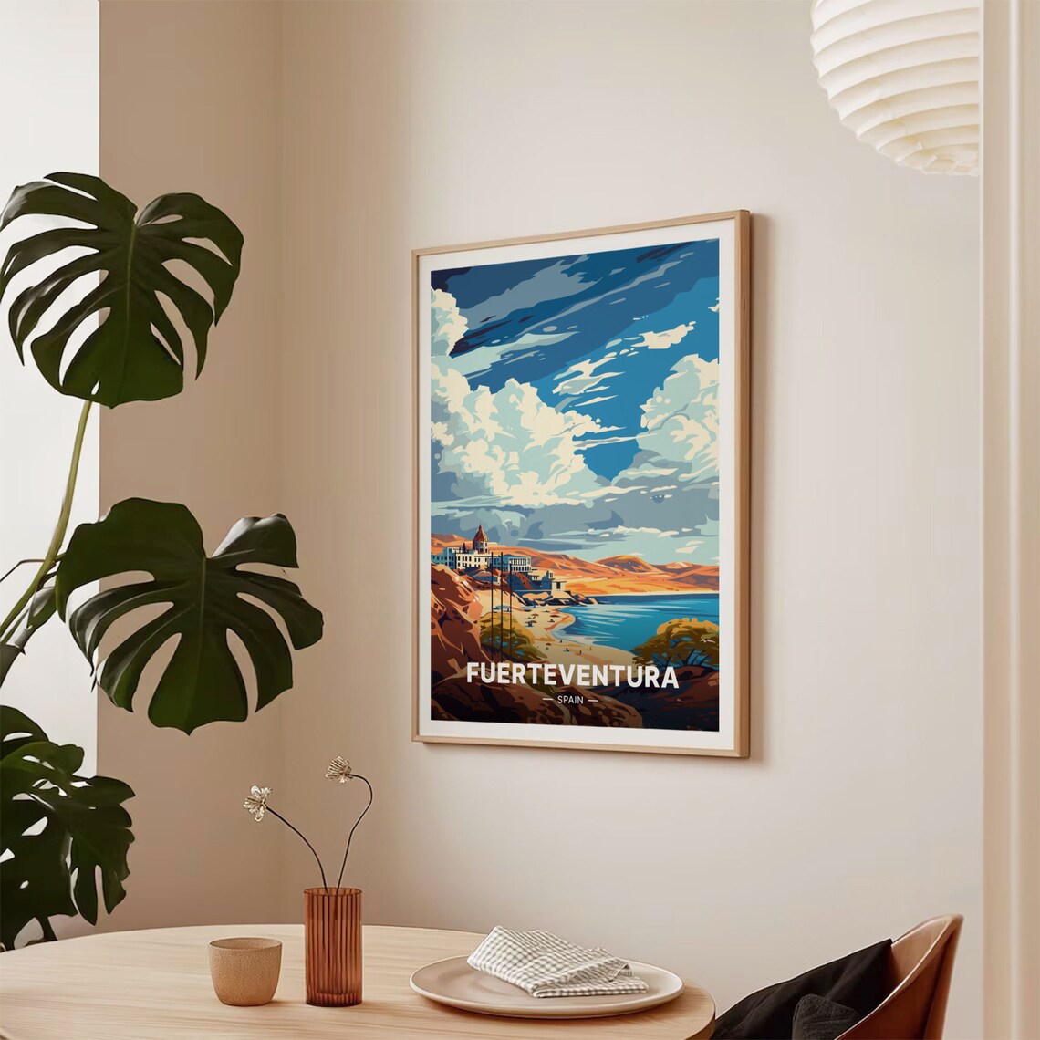 Fuerteventura Spain Coastal Beach Town Vintage Travel Poster - Image 2