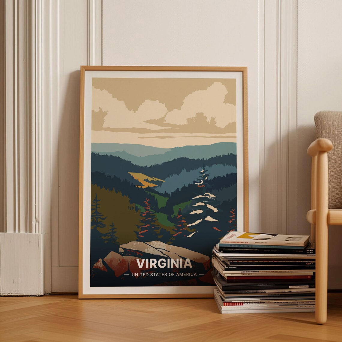 Virginia Blue Ridge Mountains Autumn Hills Scenic View Poster