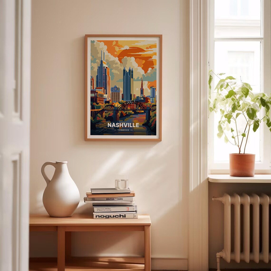 Nashville Retro Tennessee Landscape Travel Poster - Image 4