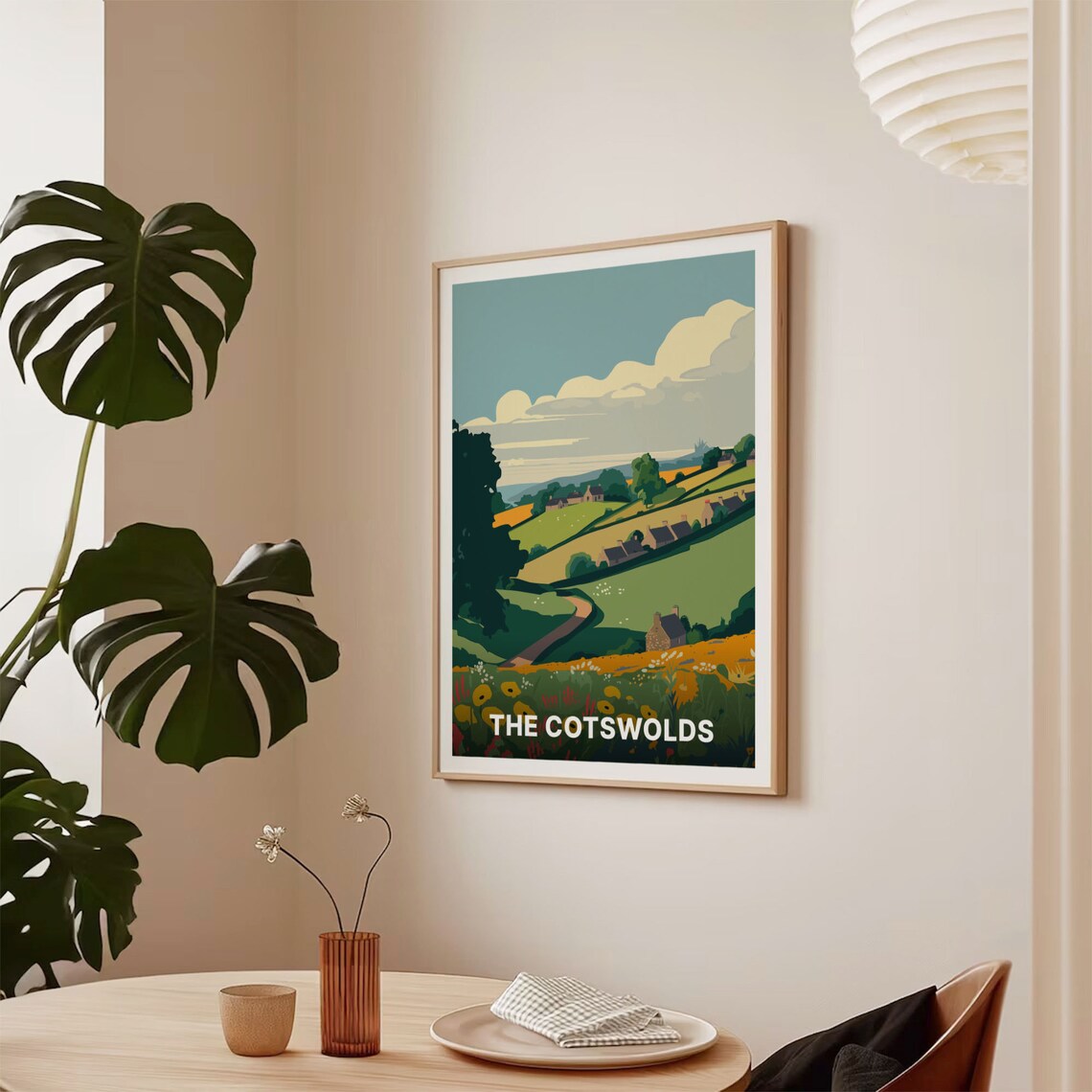 The Cotswolds England Rolling Hills Stone Cottages Countryside Poster - Image 2