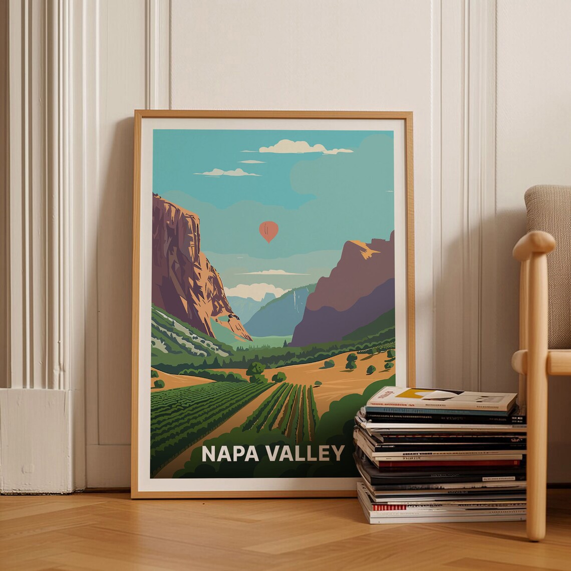 Napa Valley Travel Poster, California Vineyard Art