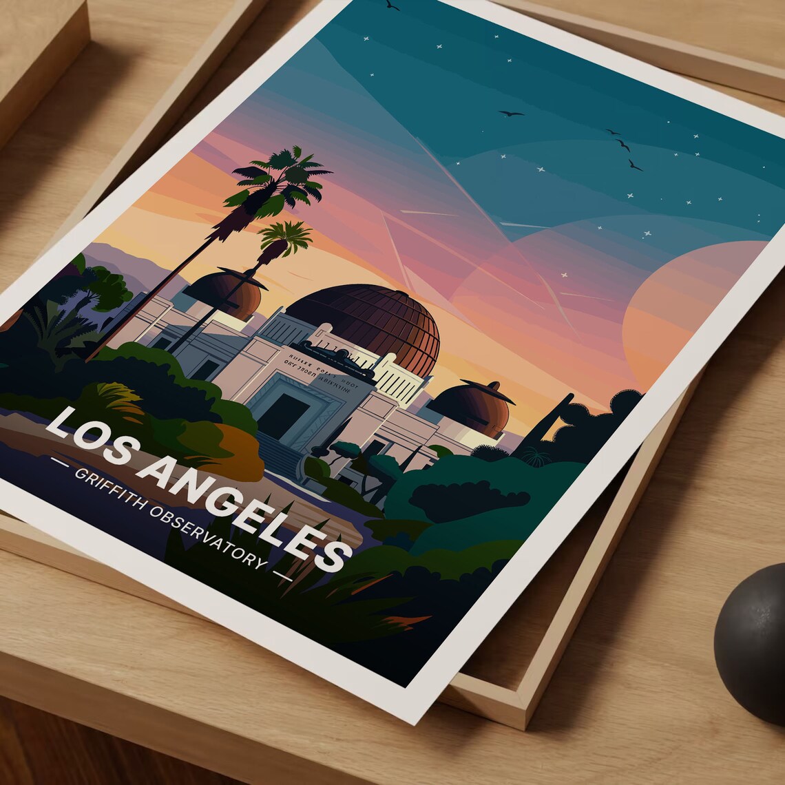 Los Angeles Skyline Travel Poster, California Cityscape - Image 3