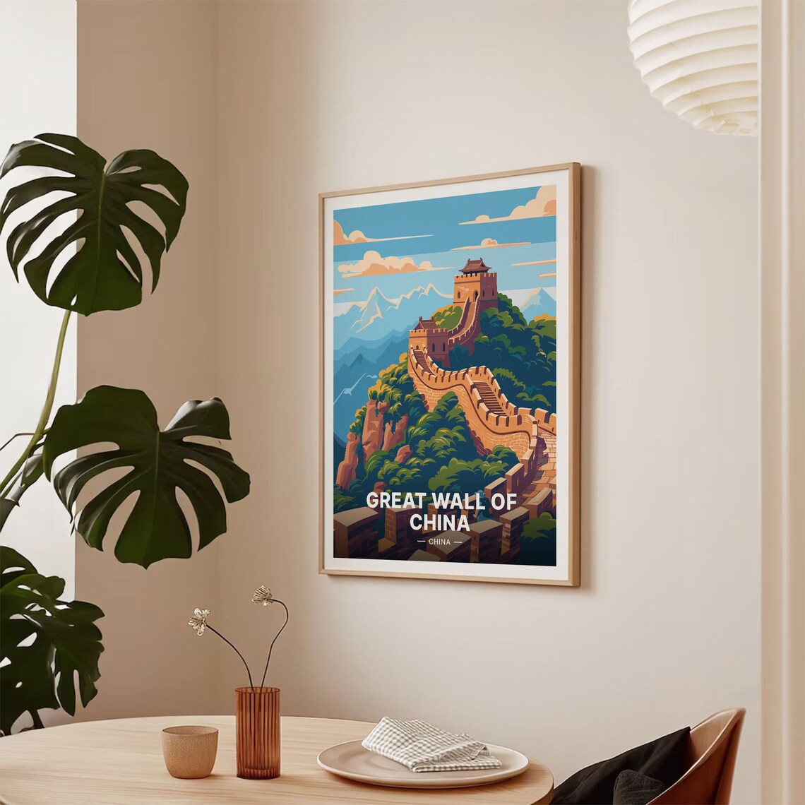 Great Wall Of China Mountain Watchtowers Landmark Travel Poster Art - Image 2