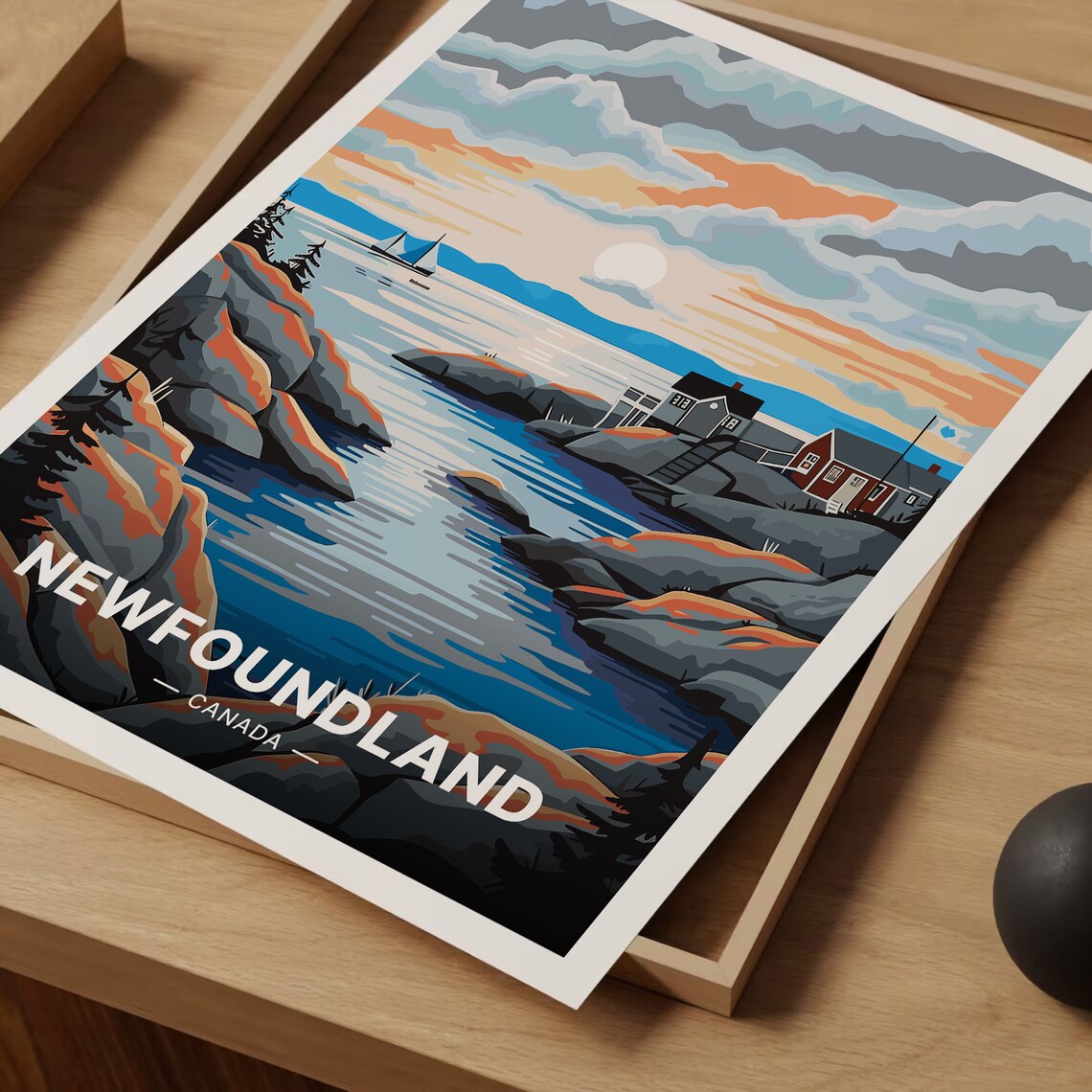 Newfoundland Travel Poster, Canada City Landscape - Image 3