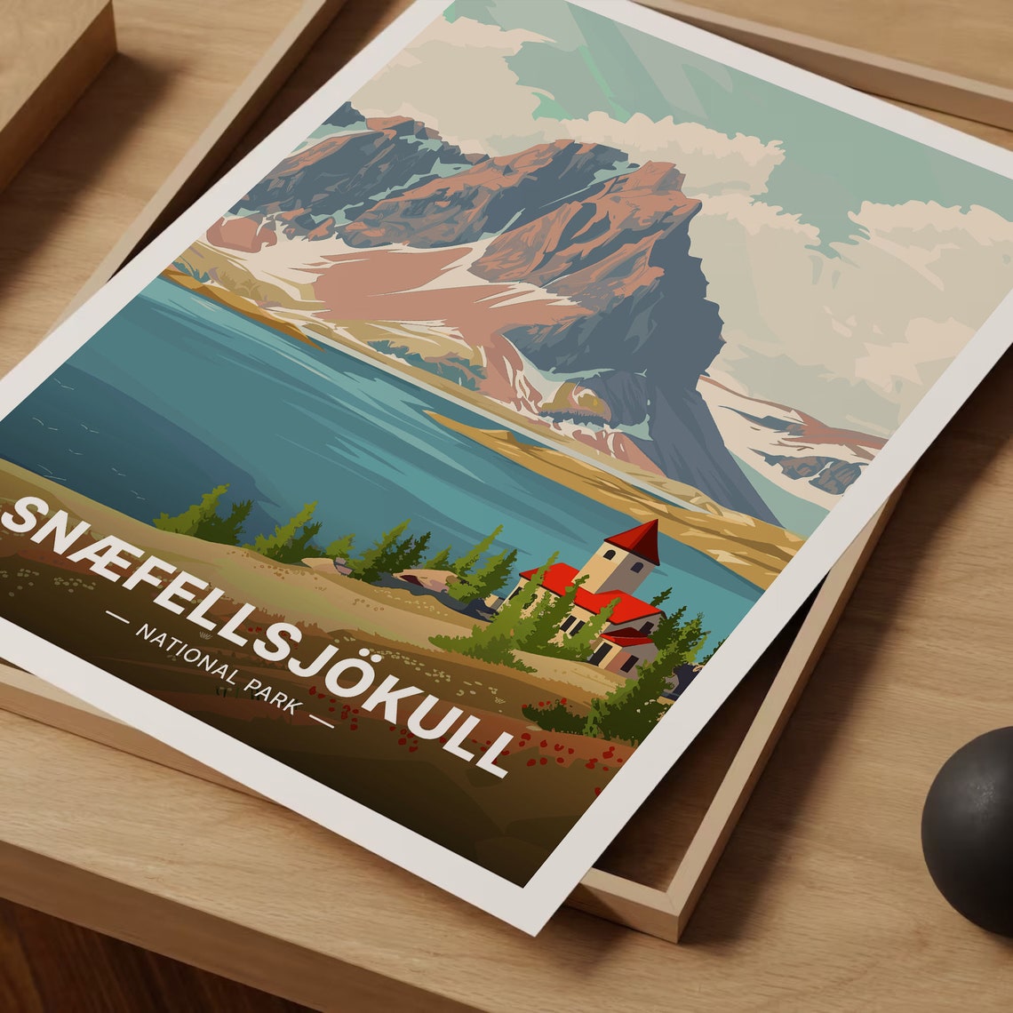 Snaefellsjokull National Park Iceland Glacier Volcano Travel Poster - Image 3