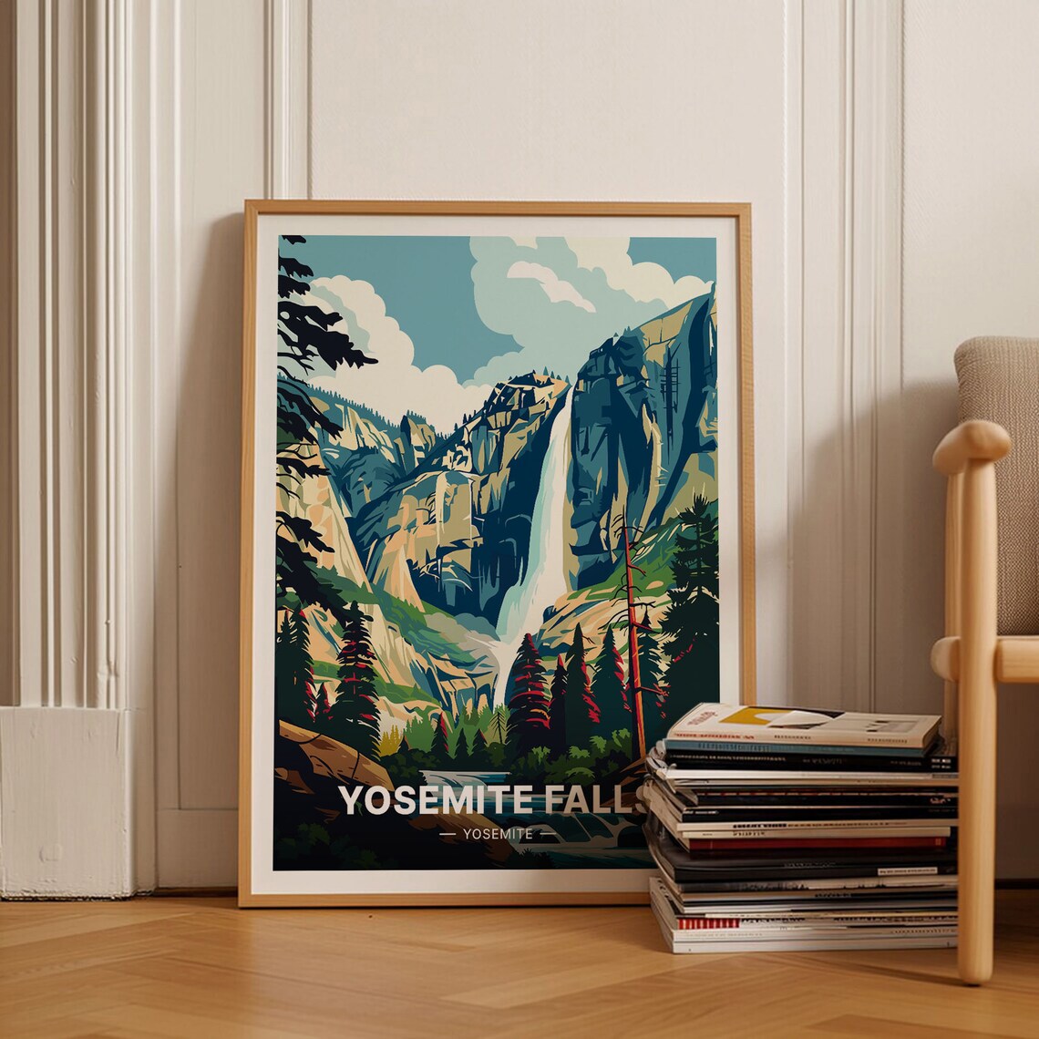 Yosemite Falls Scenic California Travel Poster