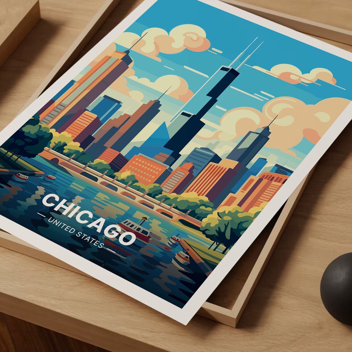 Chicago Skyline Home And Office Wall Art Print - Image 3