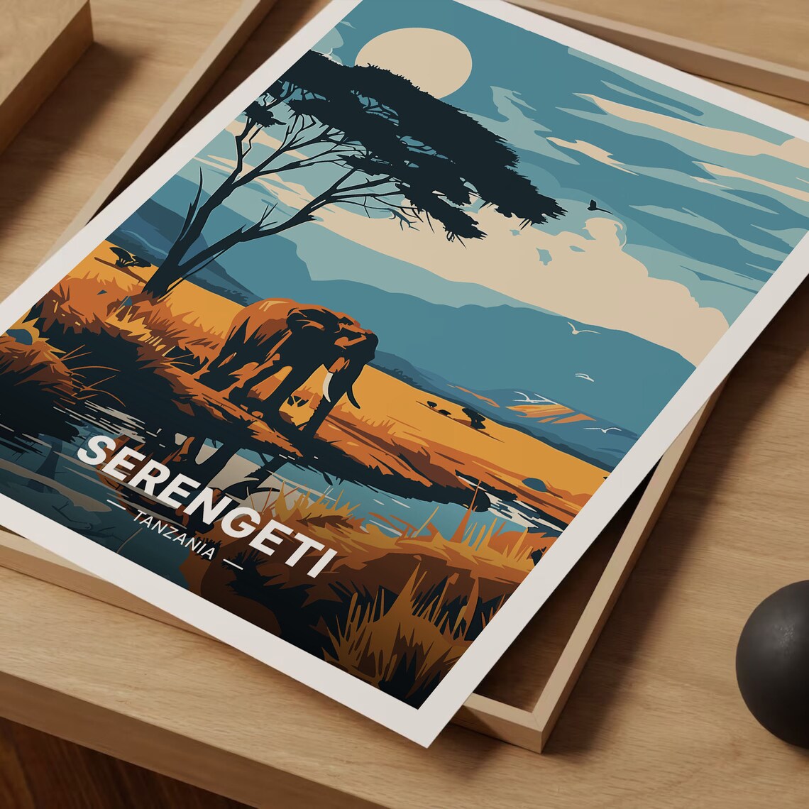 Serengeti Safari Travel Poster, Tanzania Landscape - Image 3