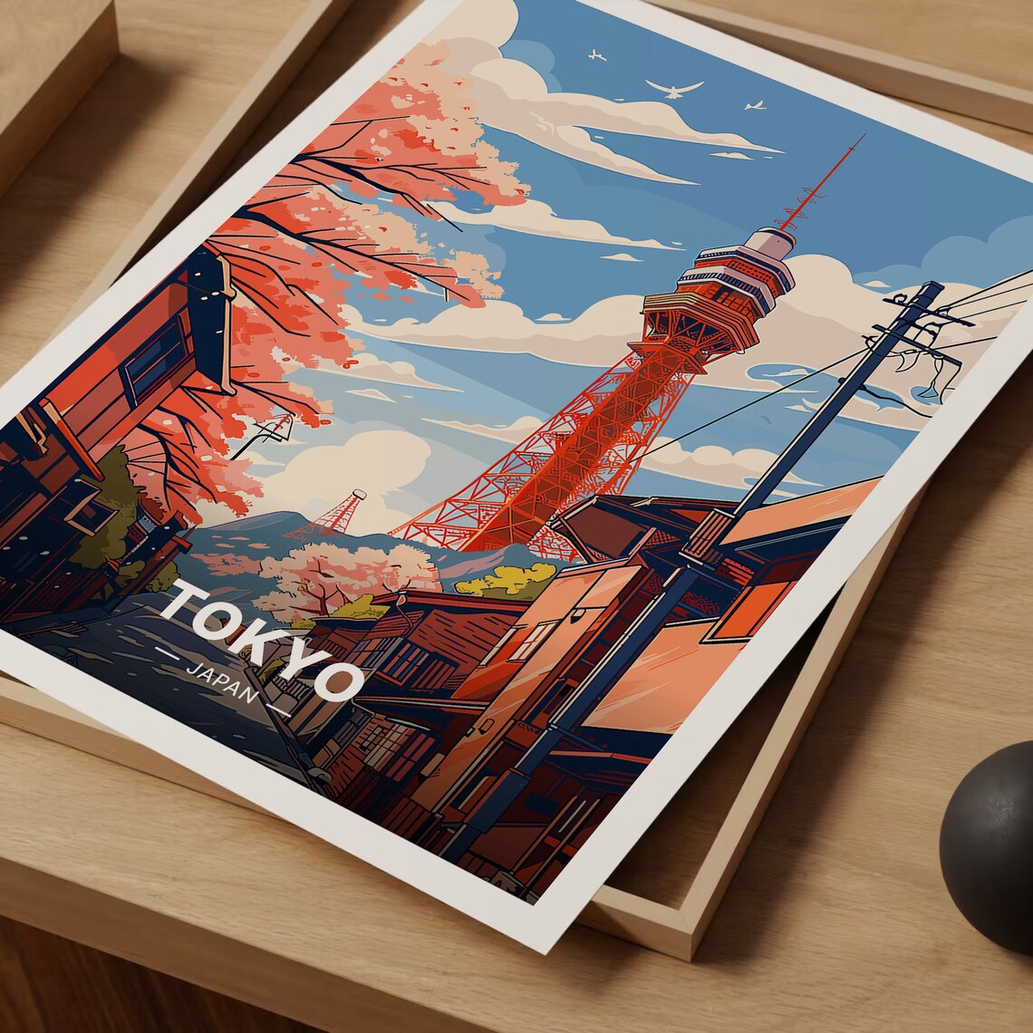 Tokyo Tower and Mount Fuji Travel Poster - Image 3