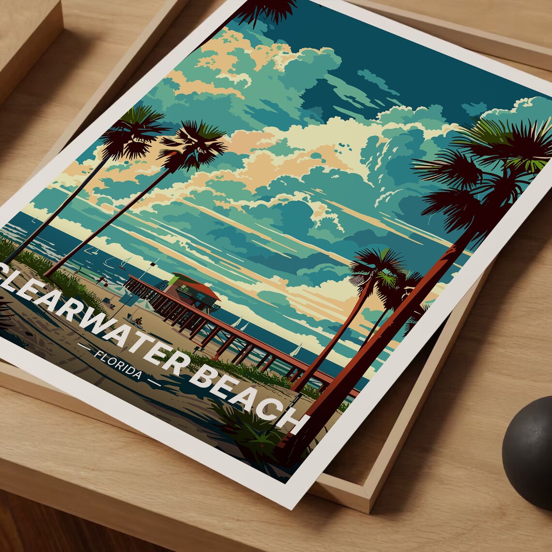 Clearwater Beach Florida Travel Poster, Coastal Decor - Image 3