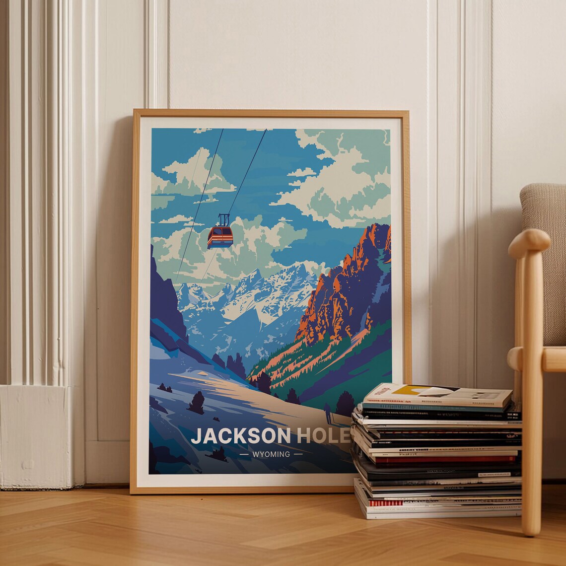 Jackson Hole Travel Poster, National Park Landscape