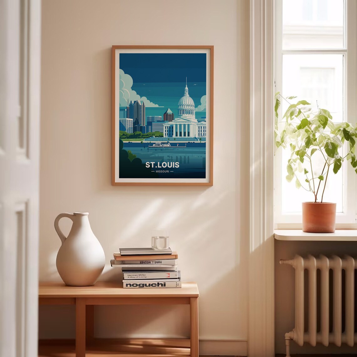 St Louis Missouri City Skyline Riverboat Vintage Travel Poster - Image 4