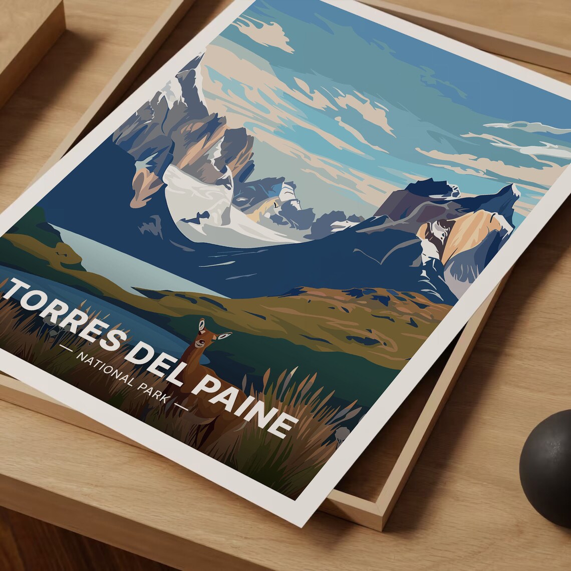 Torres Del Paine Chile Travel Poster, Patagonia Landscape - Image 3
