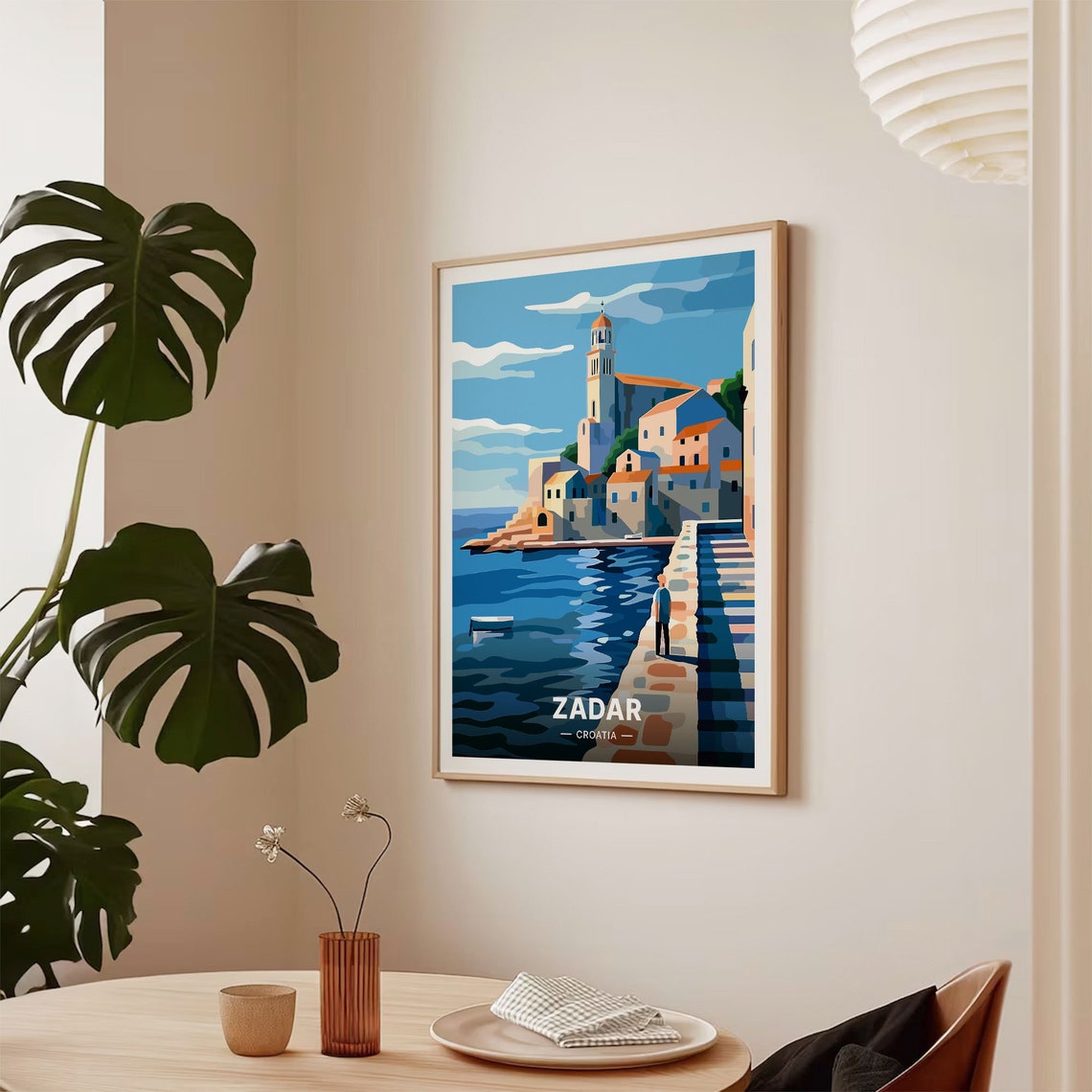 Zadar Croatia Old Town Harbor Promenade Blue Sea Travel Poster - Image 2