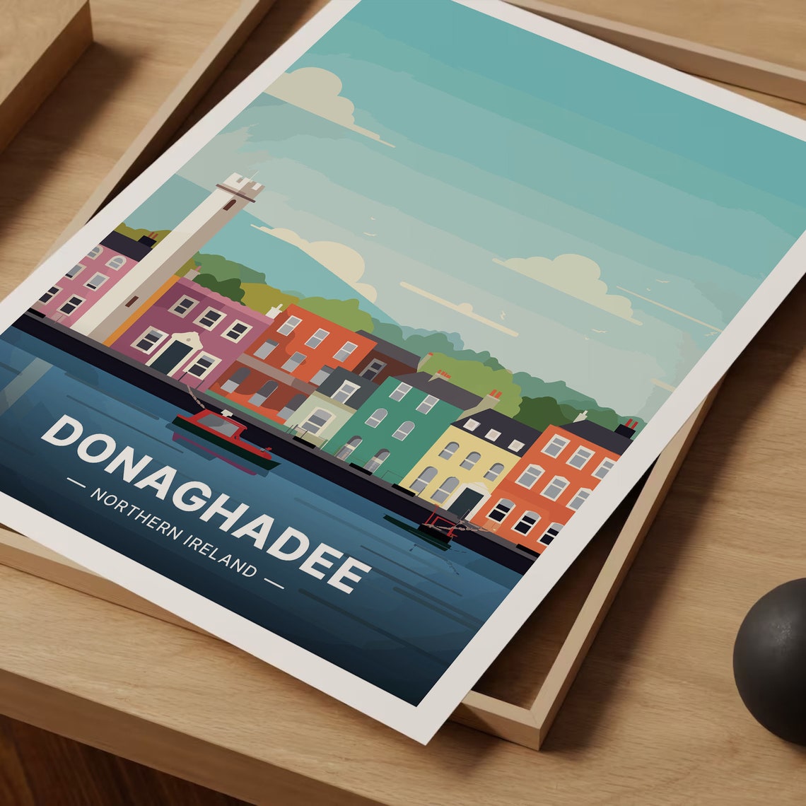 Donaghadee Northern Ireland Lighthouse Waterfront Colorful Poster - Image 3