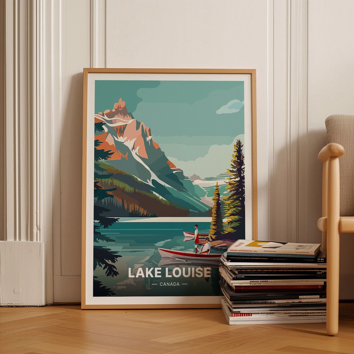 Lake Louise Banff Minimalist Landscape Travel Poster