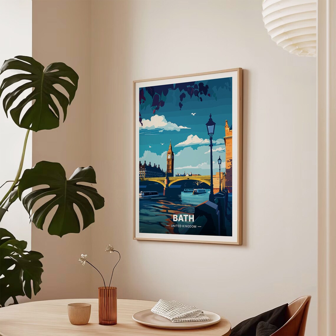 London Big Ben Westminster Bridge Travel Poster UK Landmark City Art - Image 2