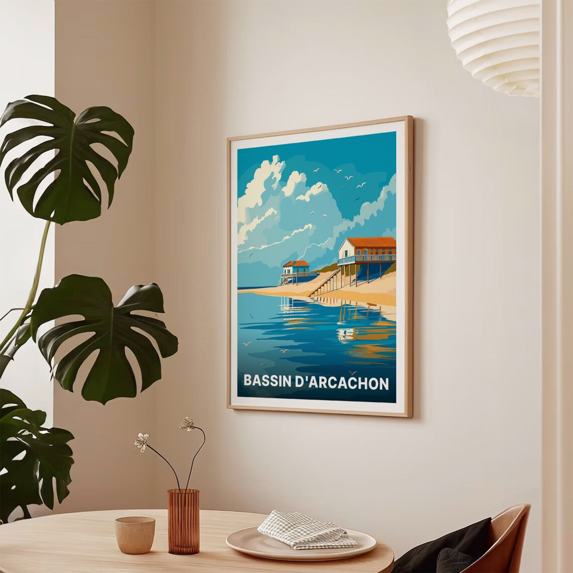 Bassin d'Arcachon Stilt Houses Vintage Coastal Travel Poster - Image 2