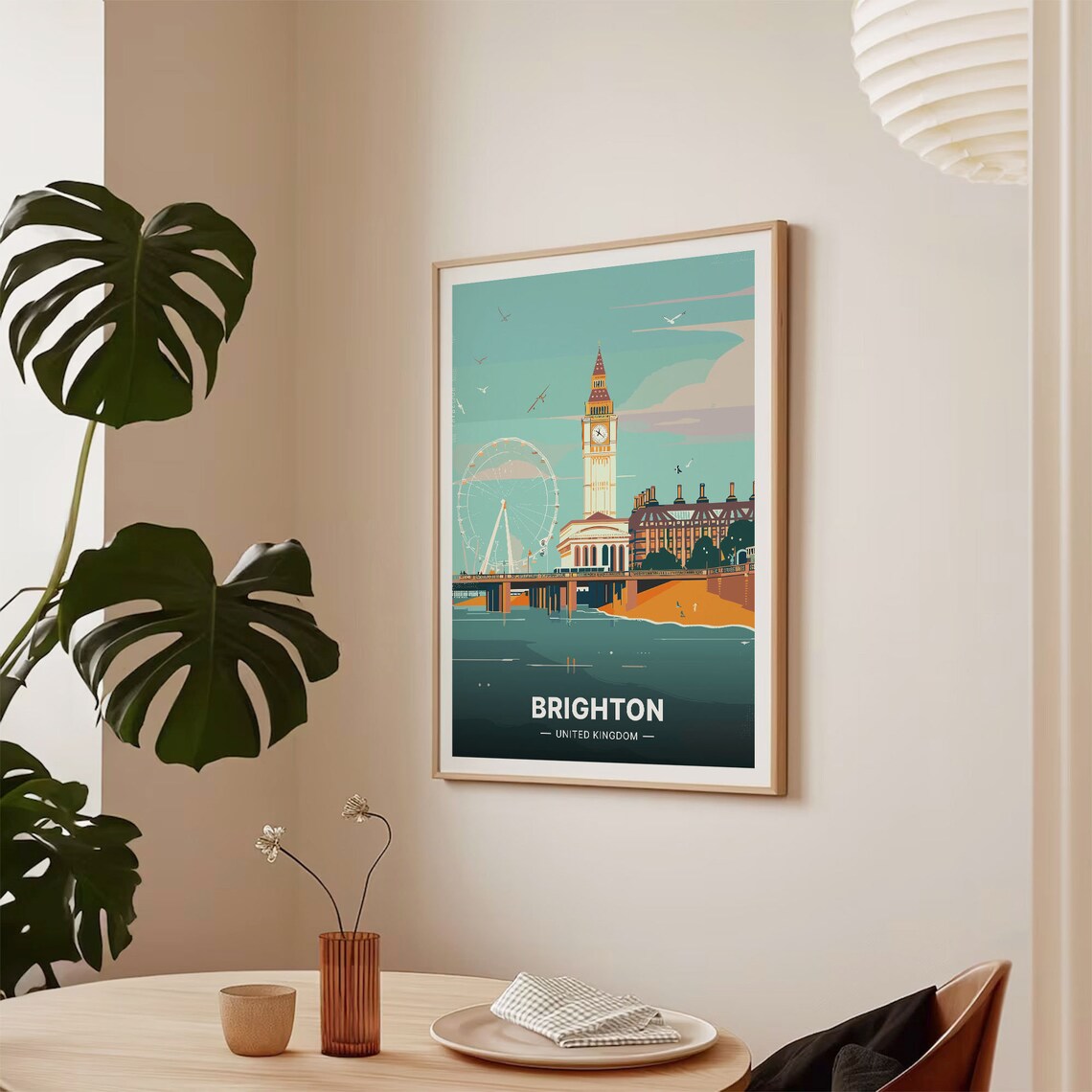 London Eye Big Ben Travel Poster Vintage Thames Skyline City Art - Image 2
