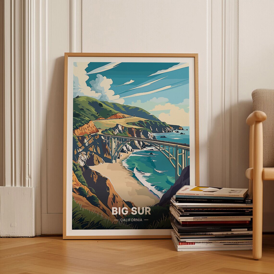 Big Sur California Scenic Travel Poster, Coastal Highway