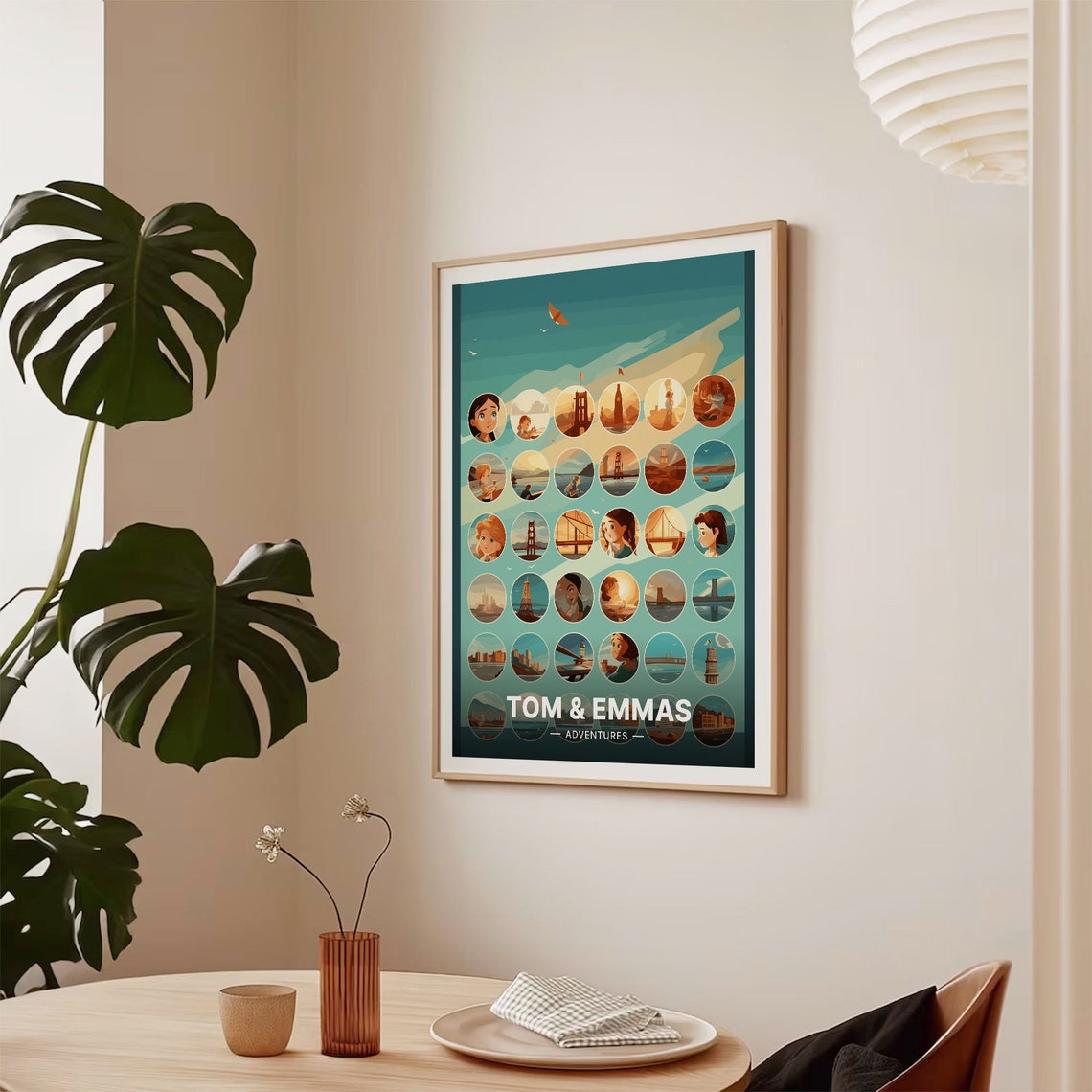 Tom and Emmas Adventures Custom Travel Memory Grid Art Poster - Image 2