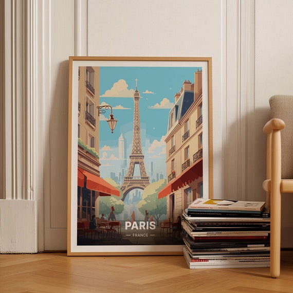Paris France Eiffel Tower Travel Poster, Europe