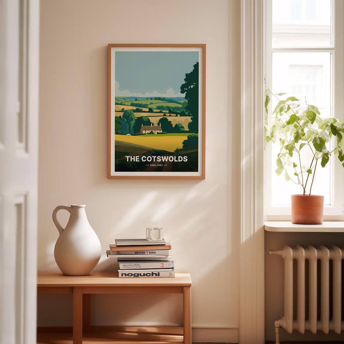 The Cotswolds England Golden Rolling Fields Stone Cottage Poster - Image 4
