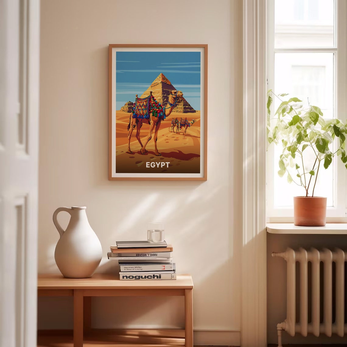 Egypt Pyramids Desert Camel Caravan Golden Dunes Adventure Poster - Image 4