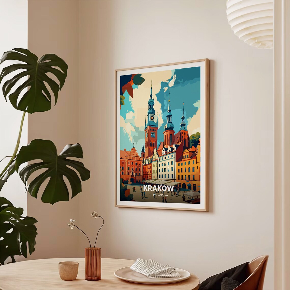 Krakow Travel Poster, Poland Cityscape Art - Image 2