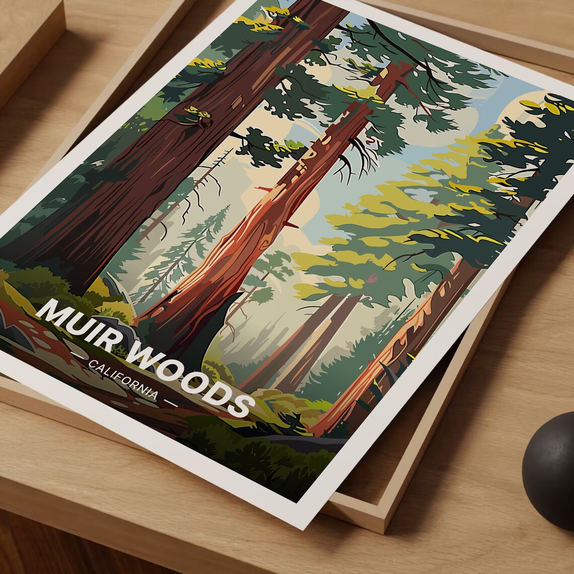 Muir Woods Travel Poster, California Redwoods Art Print - Image 3